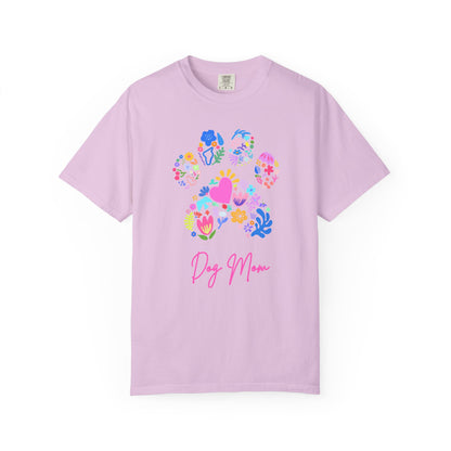 Dog Mom Floral Paw T-Shirt — Cute Veterinary & Pet Lover Gift