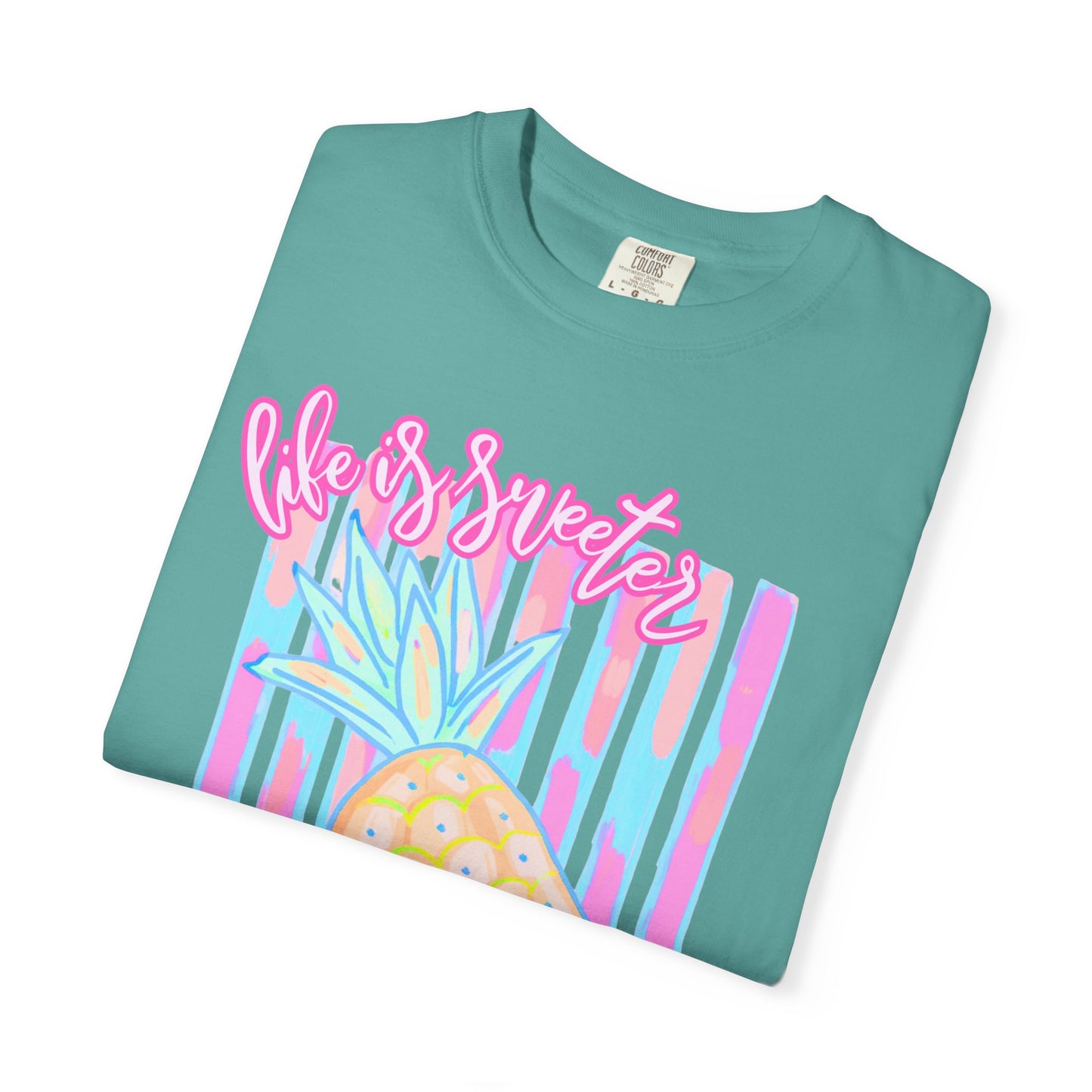 Pineapple at the Beach T-Shirt — Pastel Summer Graphic Tee