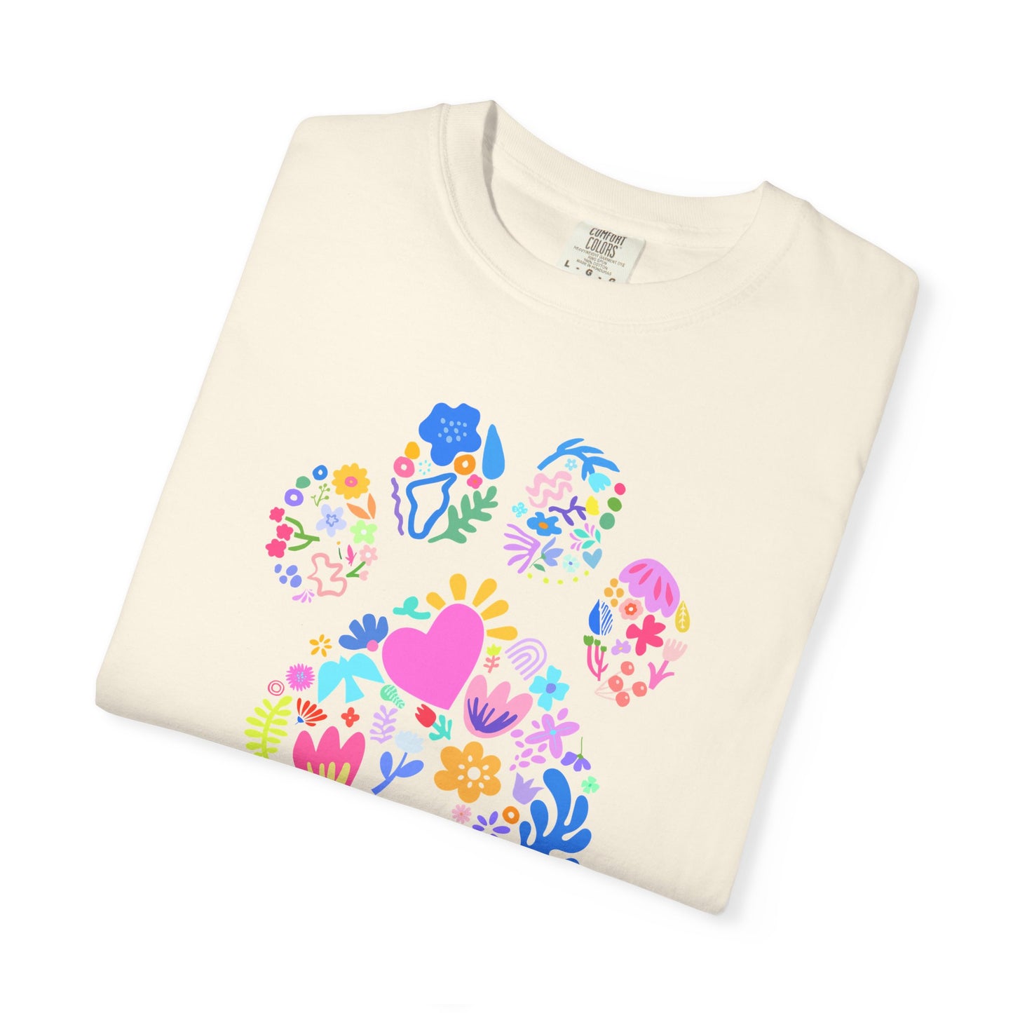 Dog Mom Floral Paw T-Shirt — Cute Veterinary & Pet Lover Gift