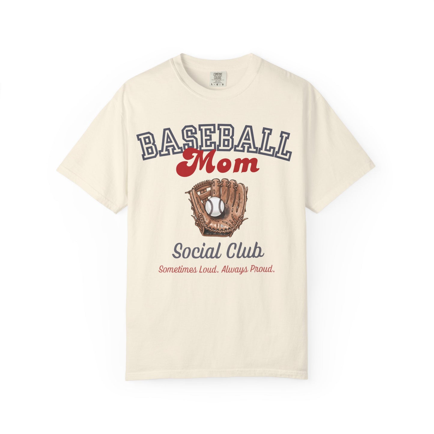 Baseball Mom Social Club T-Shirt — Vintage Glove Design