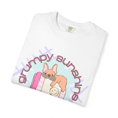 "Grumpy Sunshine" Puppy Graphic Tee (This Is My 'Happy' Face) — Comfort Colors® 1717 Tee