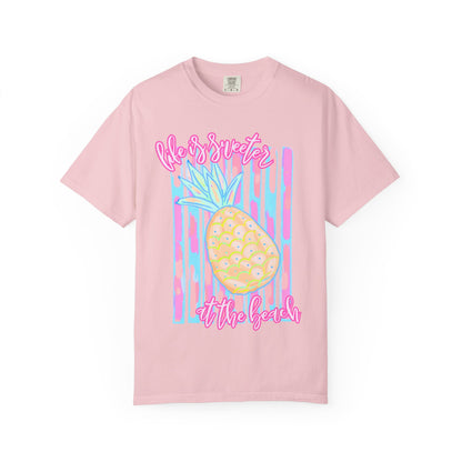 Pineapple at the Beach T-Shirt — Pastel Summer Graphic Tee