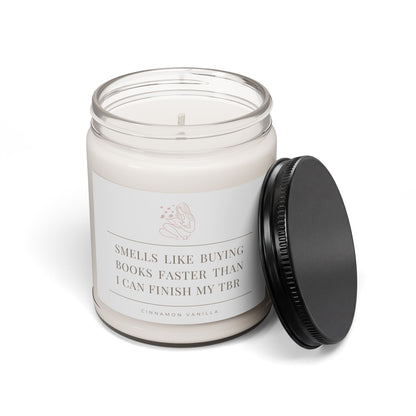 Book Lover Soy Candle — “Smells Like Buying Books Faster Than I Can Finish My TBR” (Varied Scents, 9 oz)