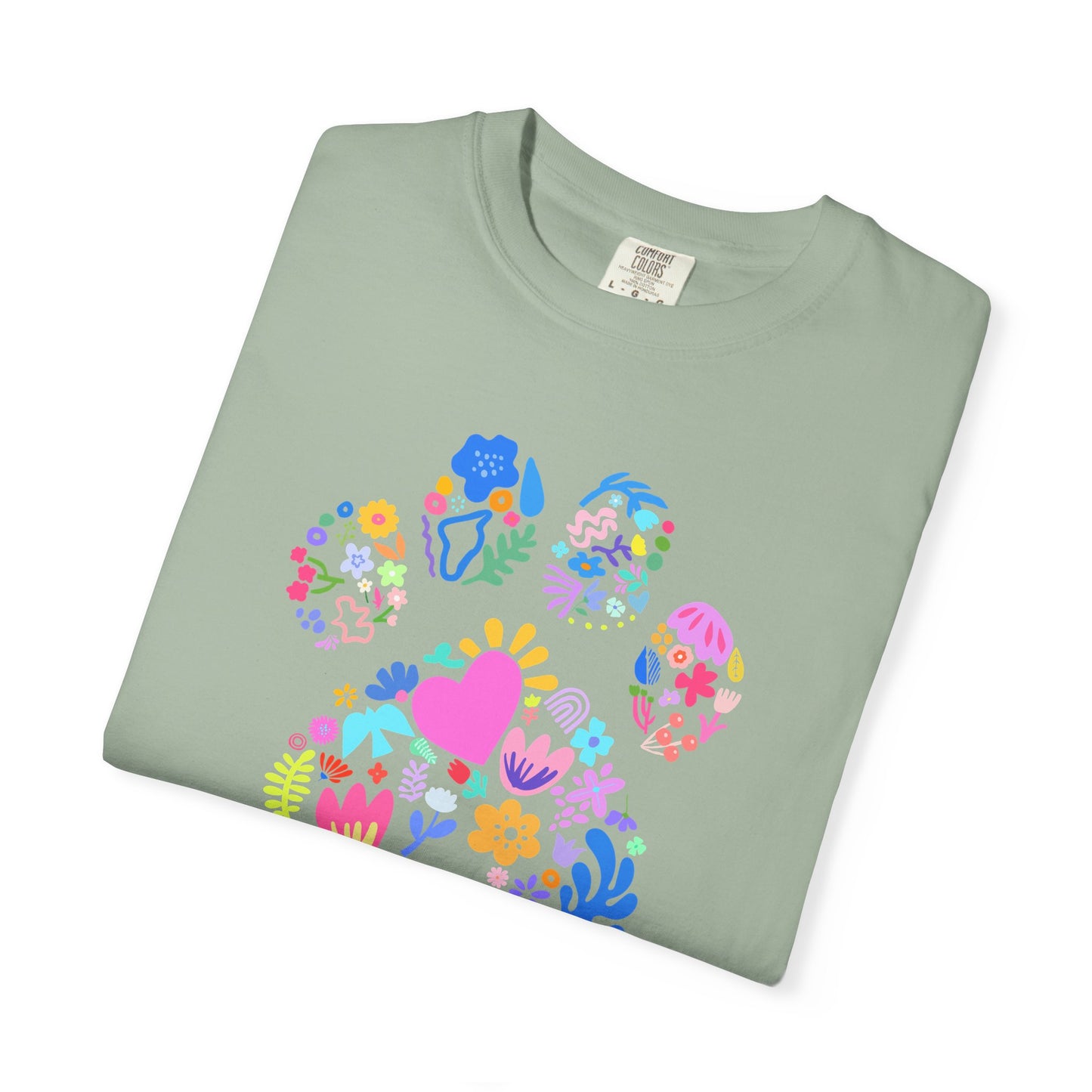 Dog Mom Floral Paw T-Shirt — Cute Veterinary & Pet Lover Gift